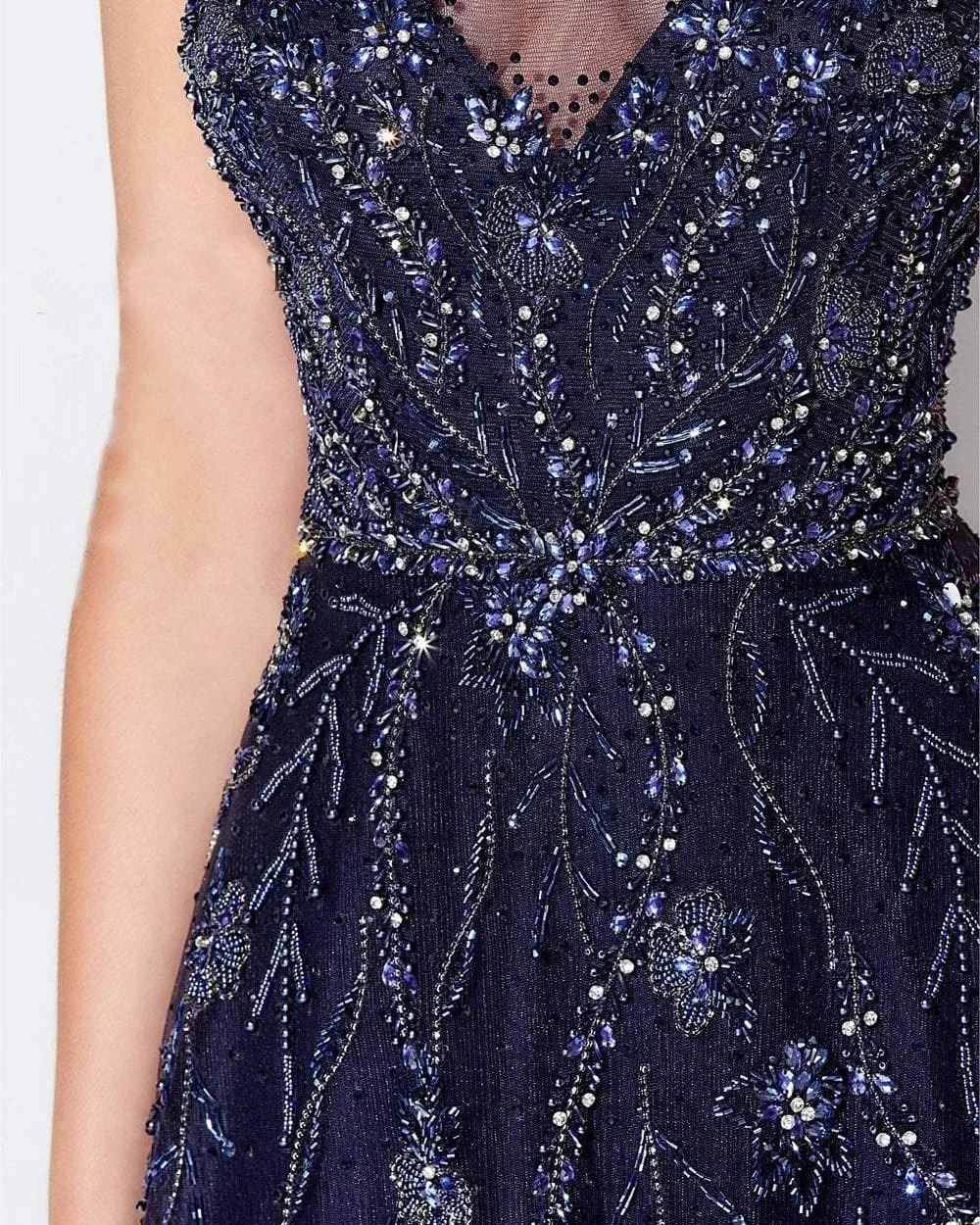 Ladies Elegant Rhinestone Mesh Dress