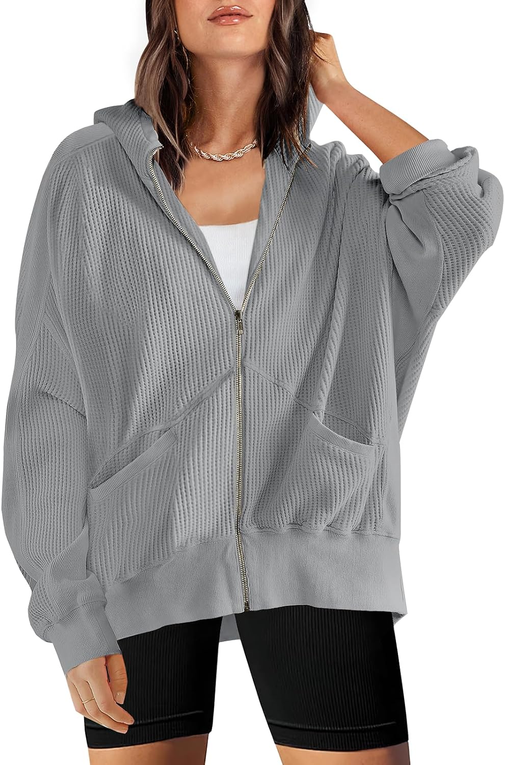 Waffle Knit Casual Jackets Outerwear