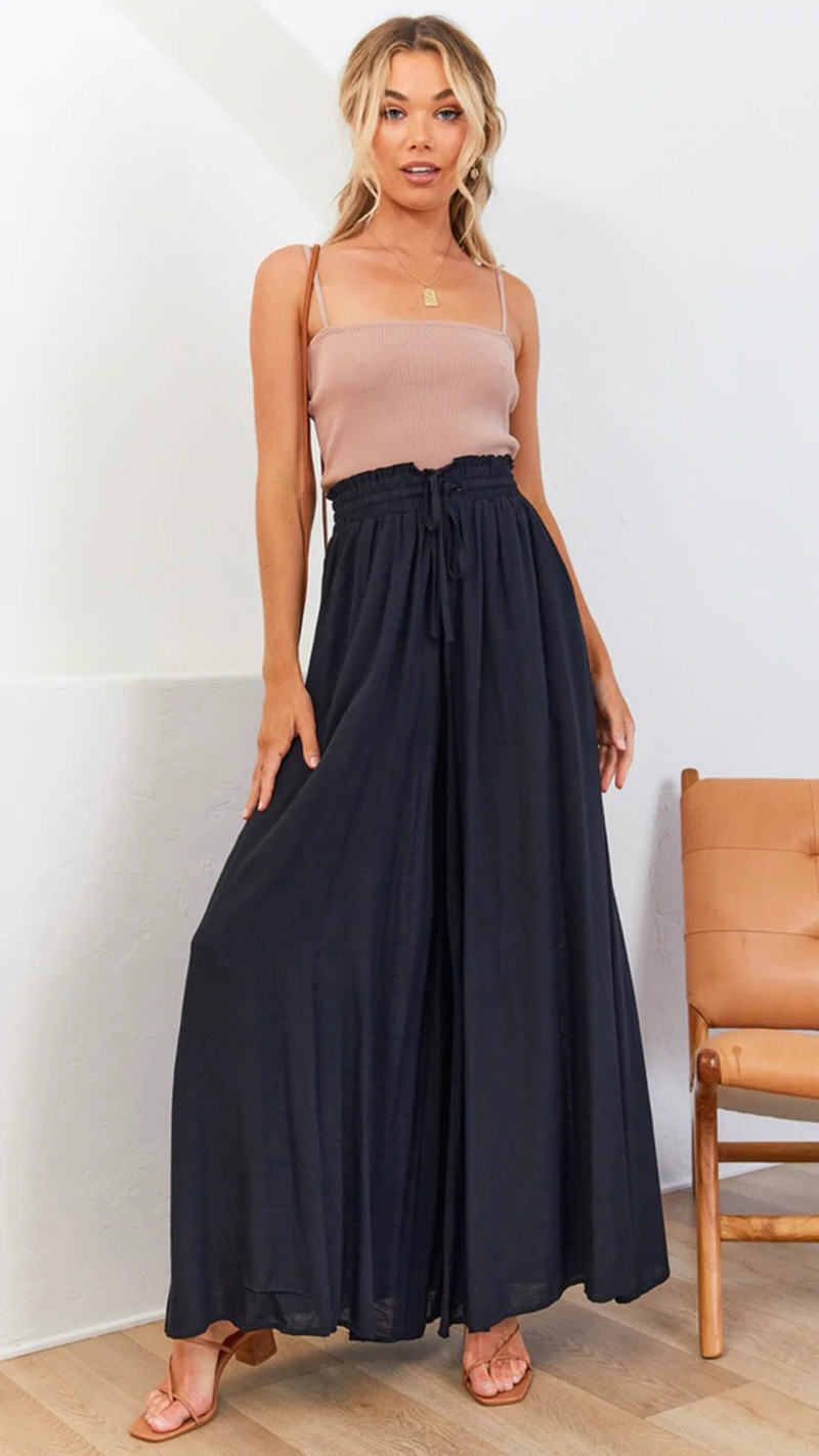Casual Extra Wide Leg Linen Pants
