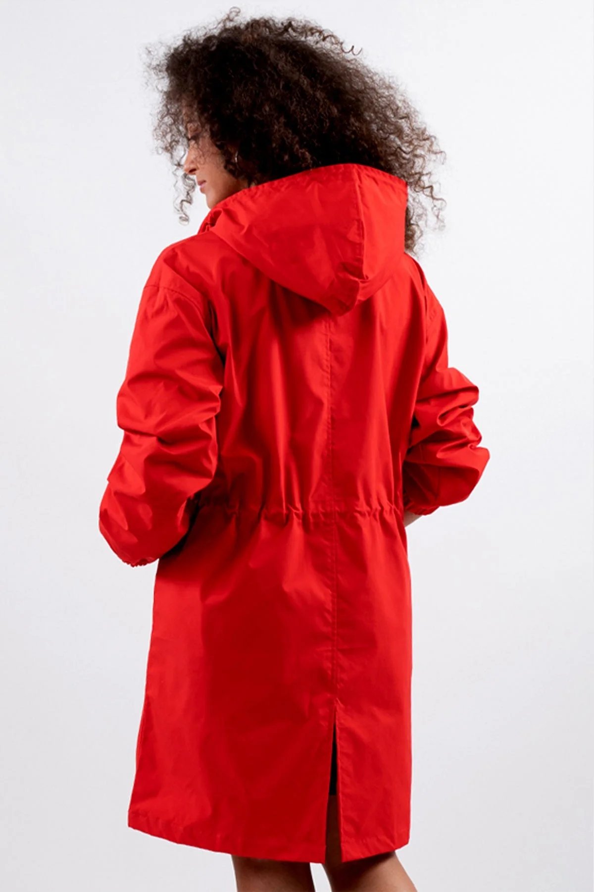Oversized water-repellent windbreaker rain jacket with hood