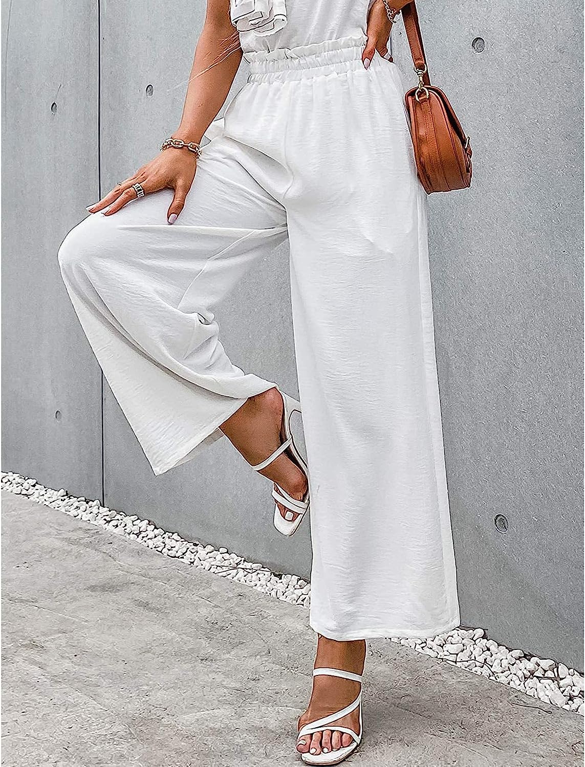 Women High Waisted Straight Wide Leg Pants