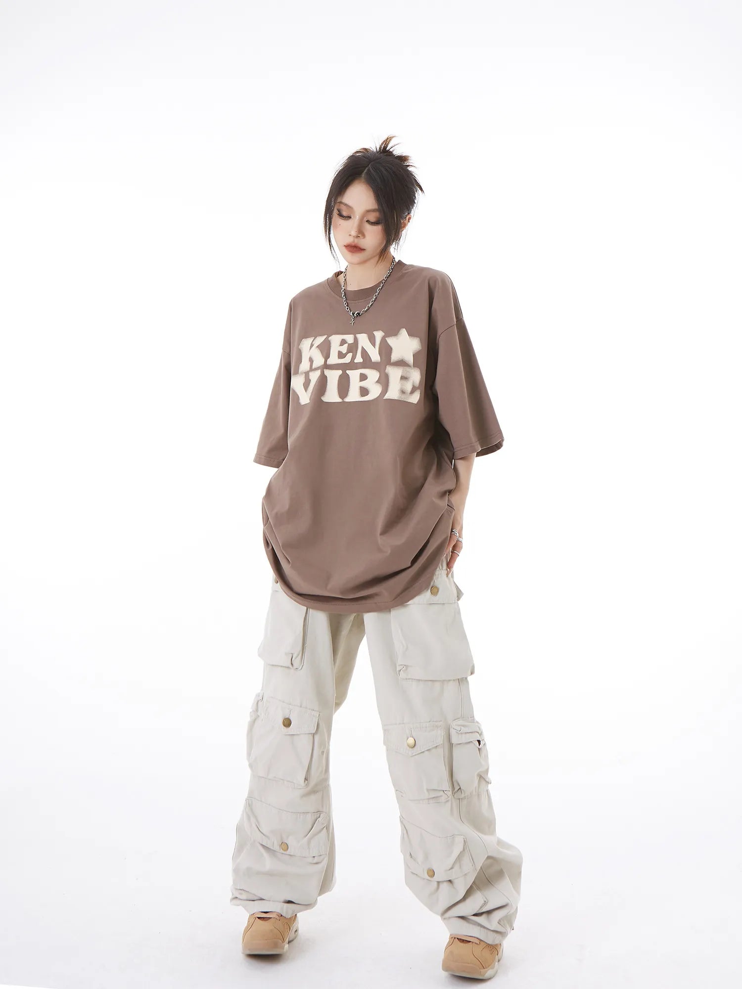 Isabella High Streetwear Loose Wide-Leg Pants