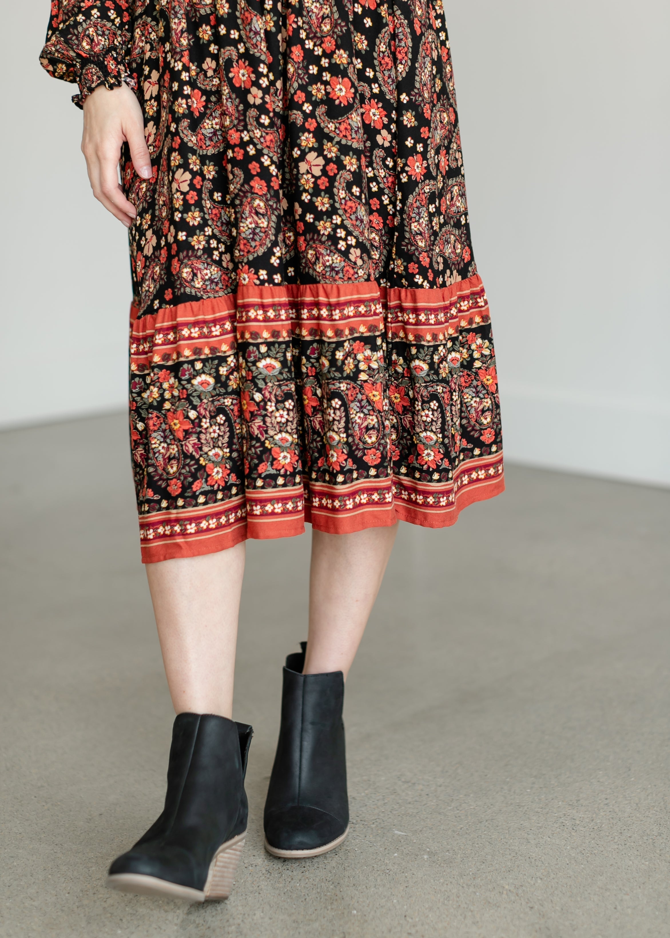 Paisley Floral Midi Dress