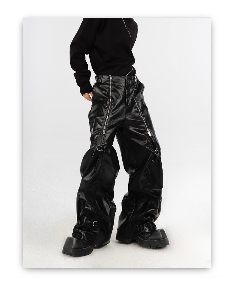 Unisex New Casual Custom Design Zipper Pants