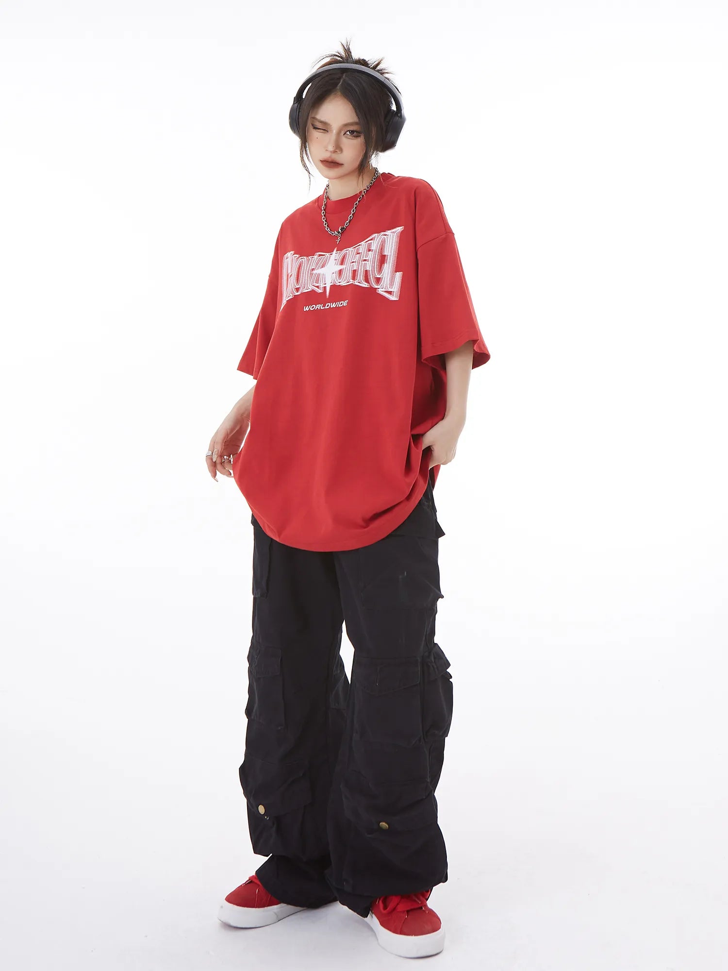 Isabella High Streetwear Loose Wide-Leg Pants