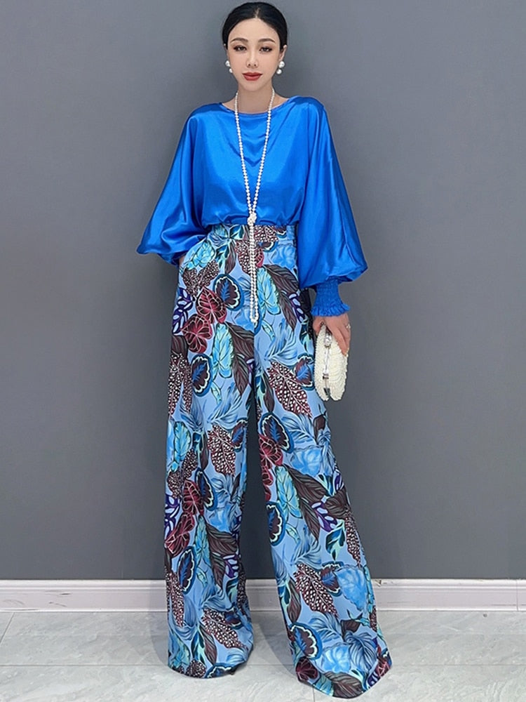 Classy Blue Elegant Chic 2-Piece Set