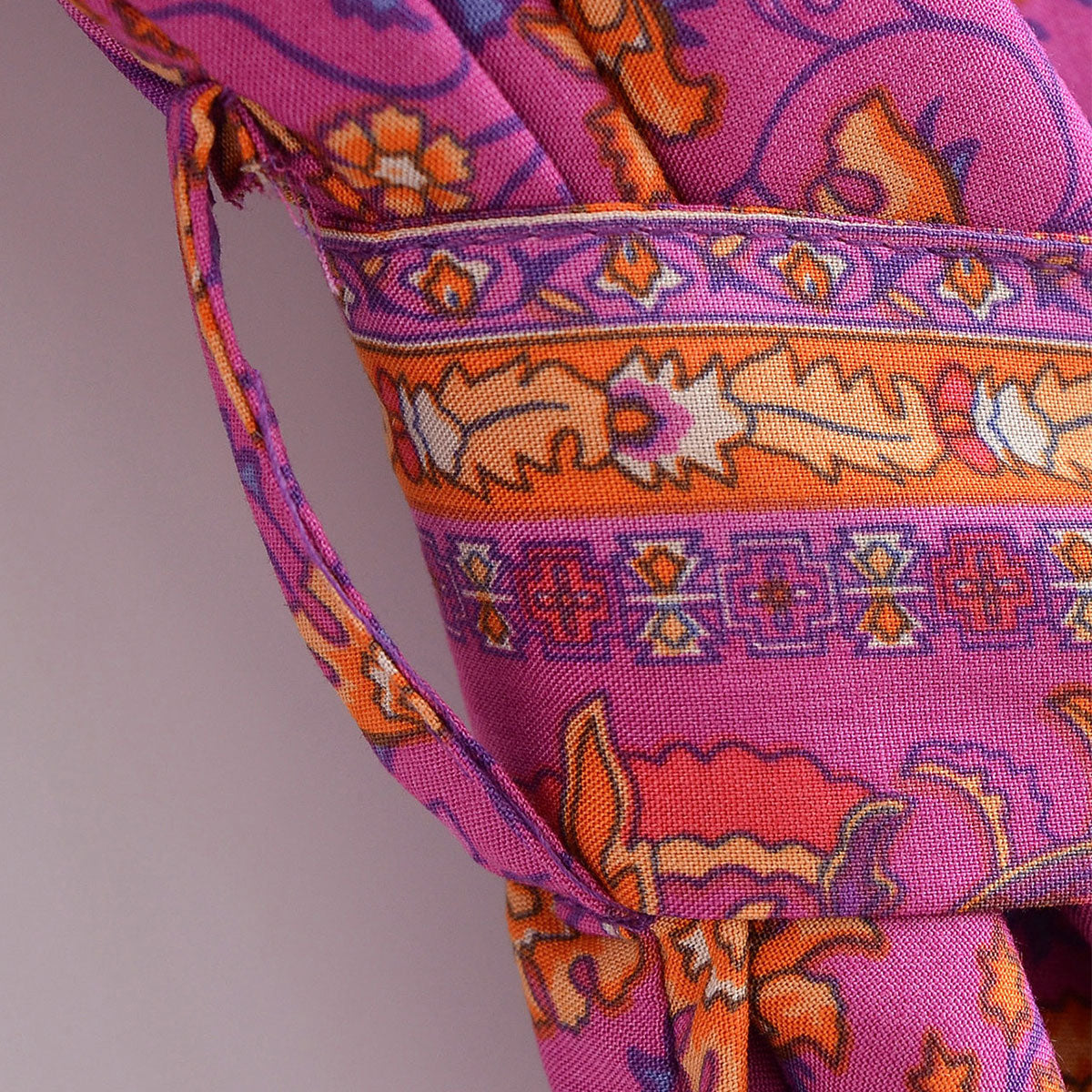 Forever Fuchsia Boho Floral Print Short Robe