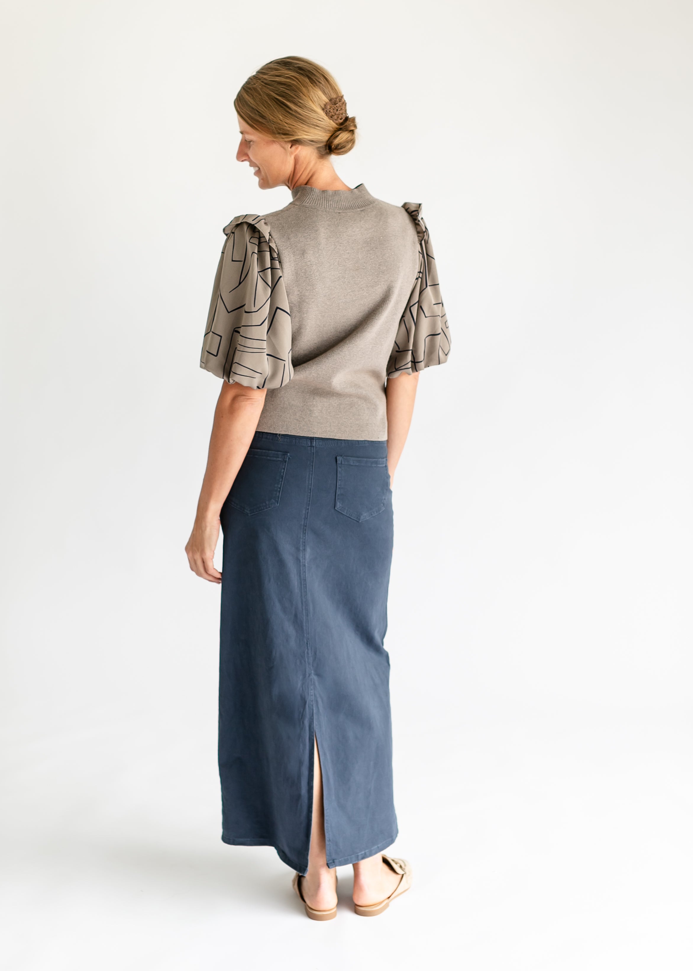 Stella Navy Denim Maxi Skirt