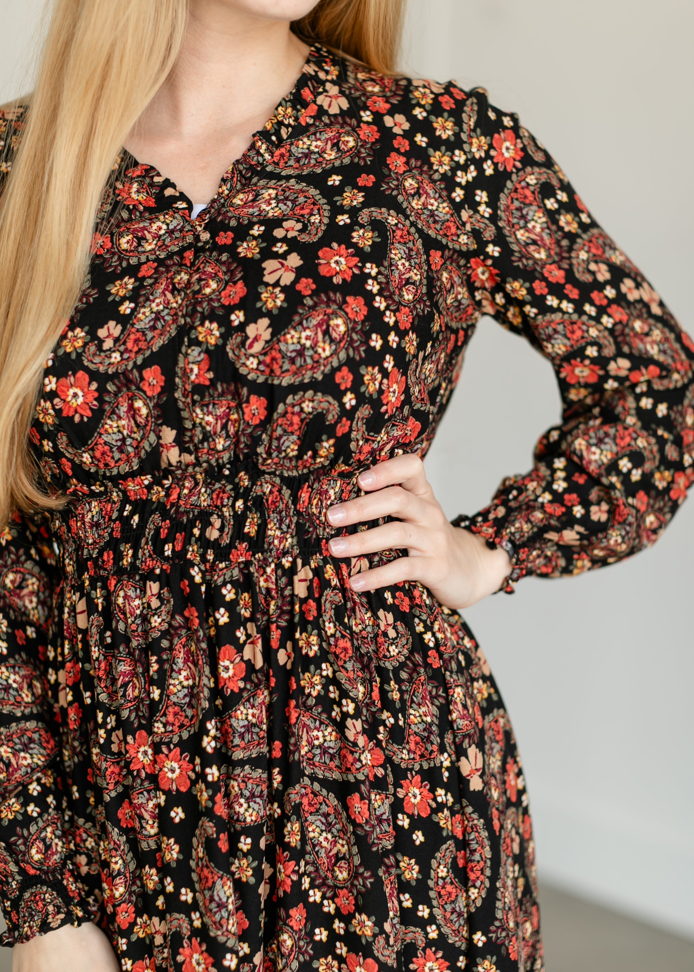 Paisley Floral Midi Dress
