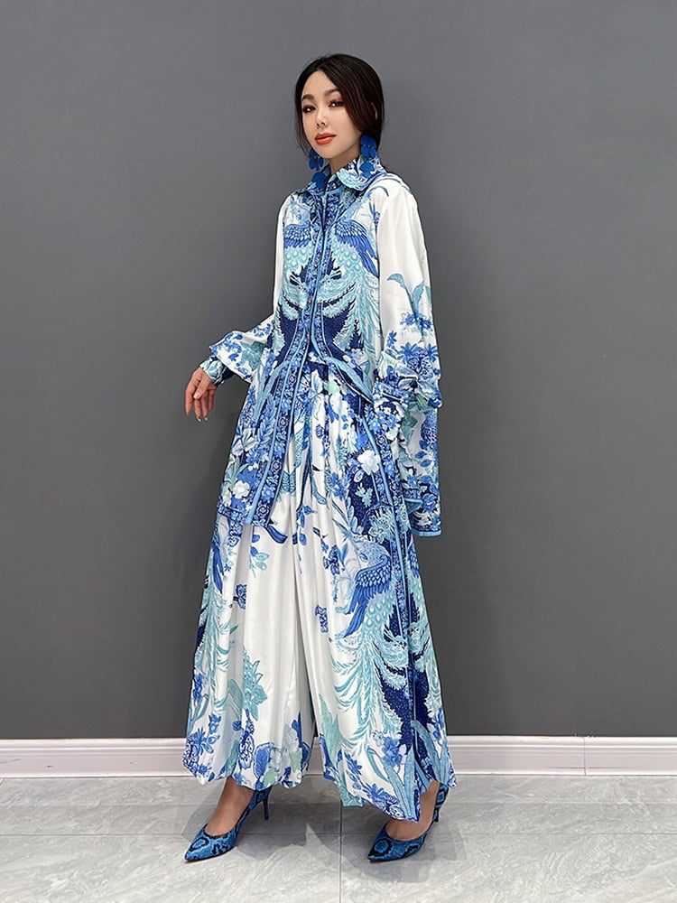 Casual Classy Loose Blouse & Wide Leg Pants 2-Piece Set