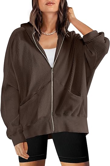 Waffle Knit Casual Jackets Outerwear