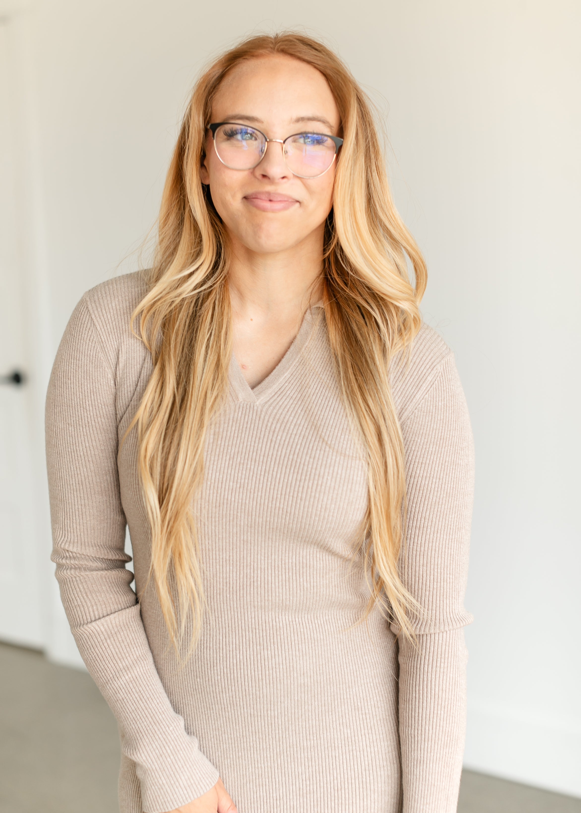 Ribbed Polo Midi Sweater Dress