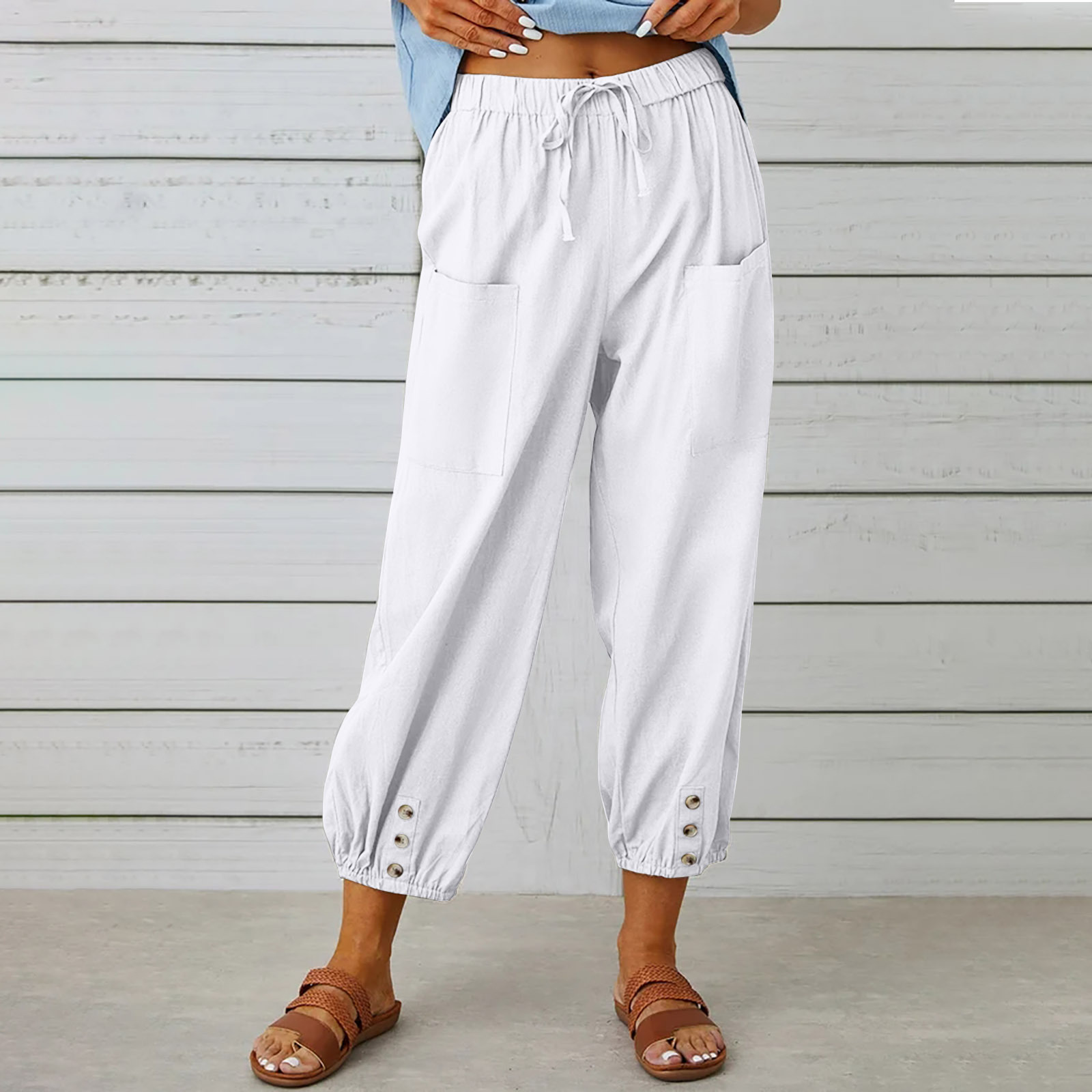 Women's Summer Capri Wide Leg Pants
