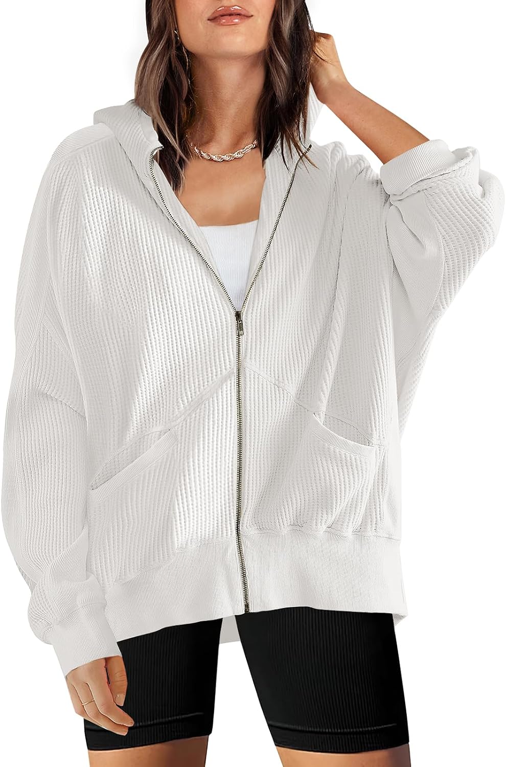 Waffle Knit Casual Jackets Outerwear