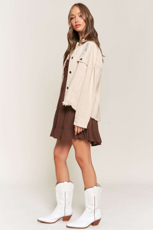 Going With The Seasons Jacket in Oatmeal