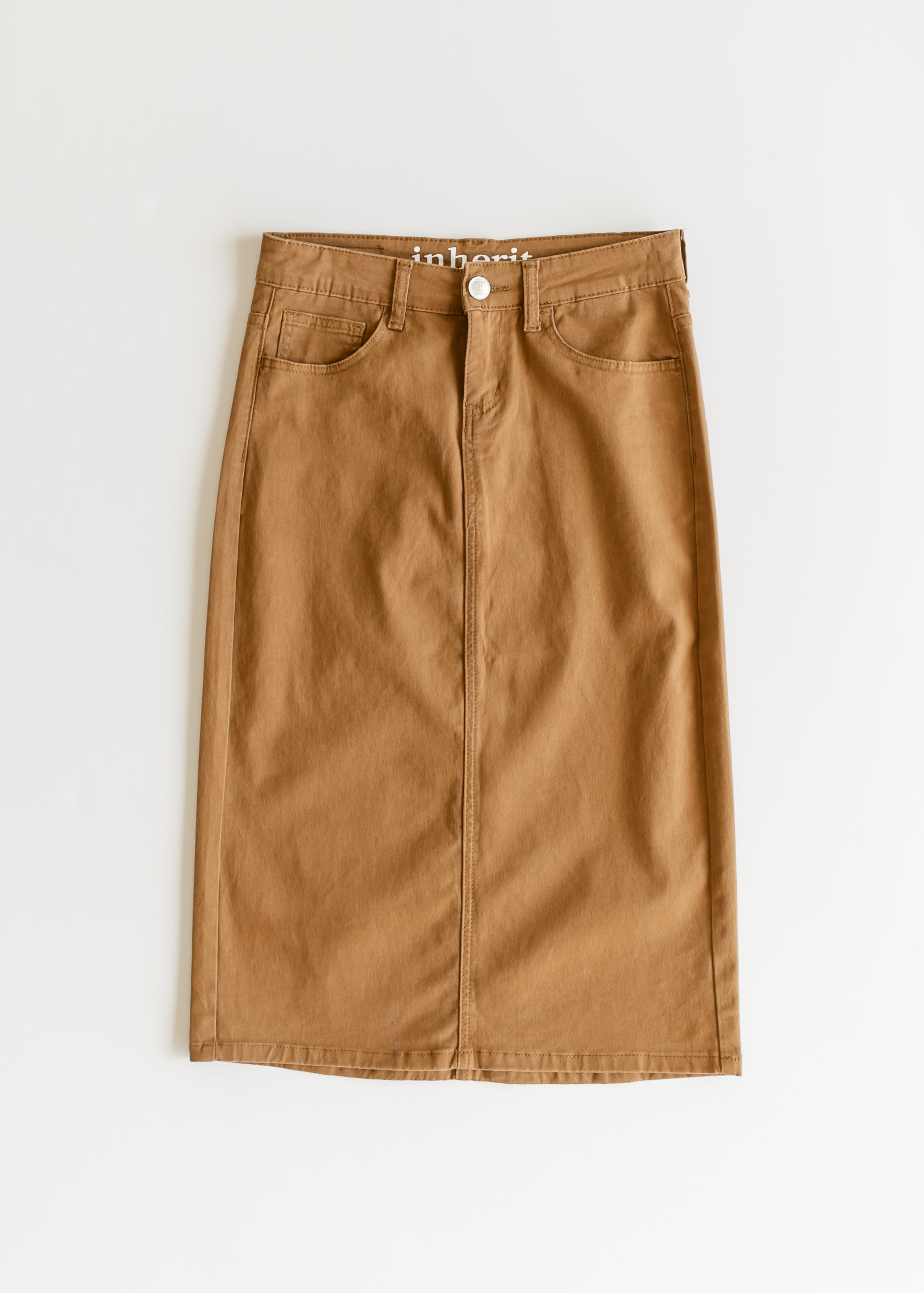 Remi Toasted Coconut Denim Midi Skirt