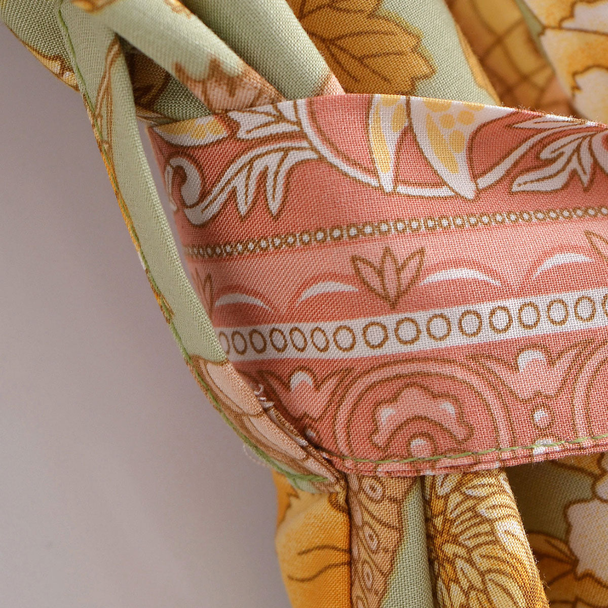 Mystic Green Butterfly Boho Floral Print Short Robe