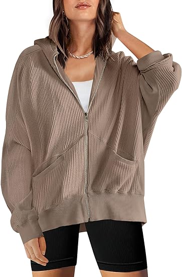 Waffle Knit Casual Jackets Outerwear