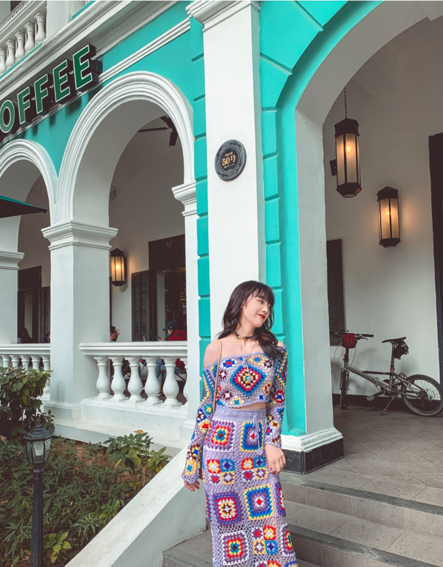 Handmade See Through Knit Crop Top & Midi Skirt 2-Piece Set