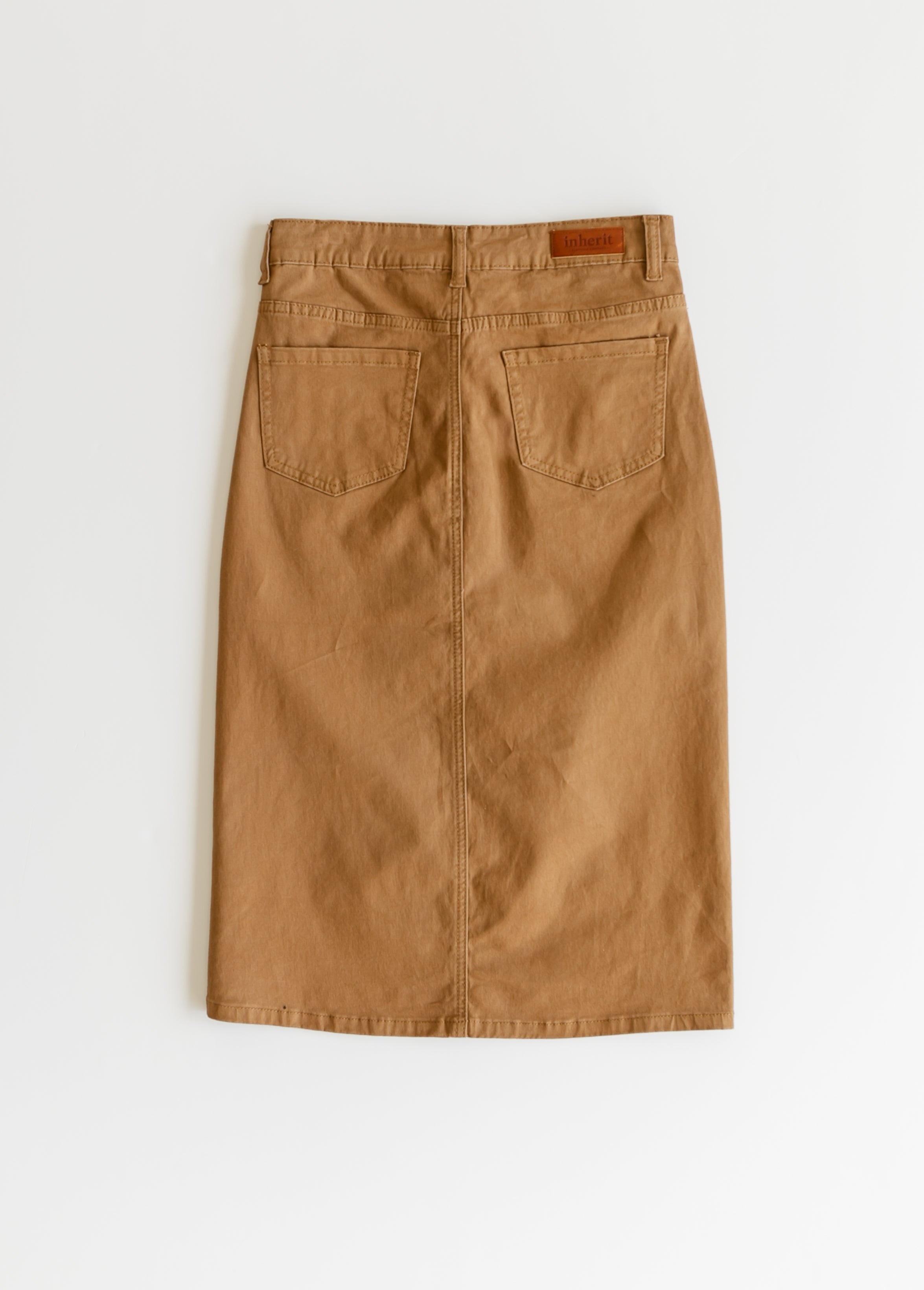 Remi Toasted Coconut Denim Midi Skirt