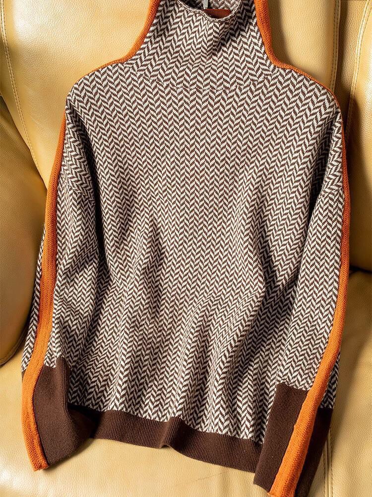 Jacquard Turtleneck Sweater