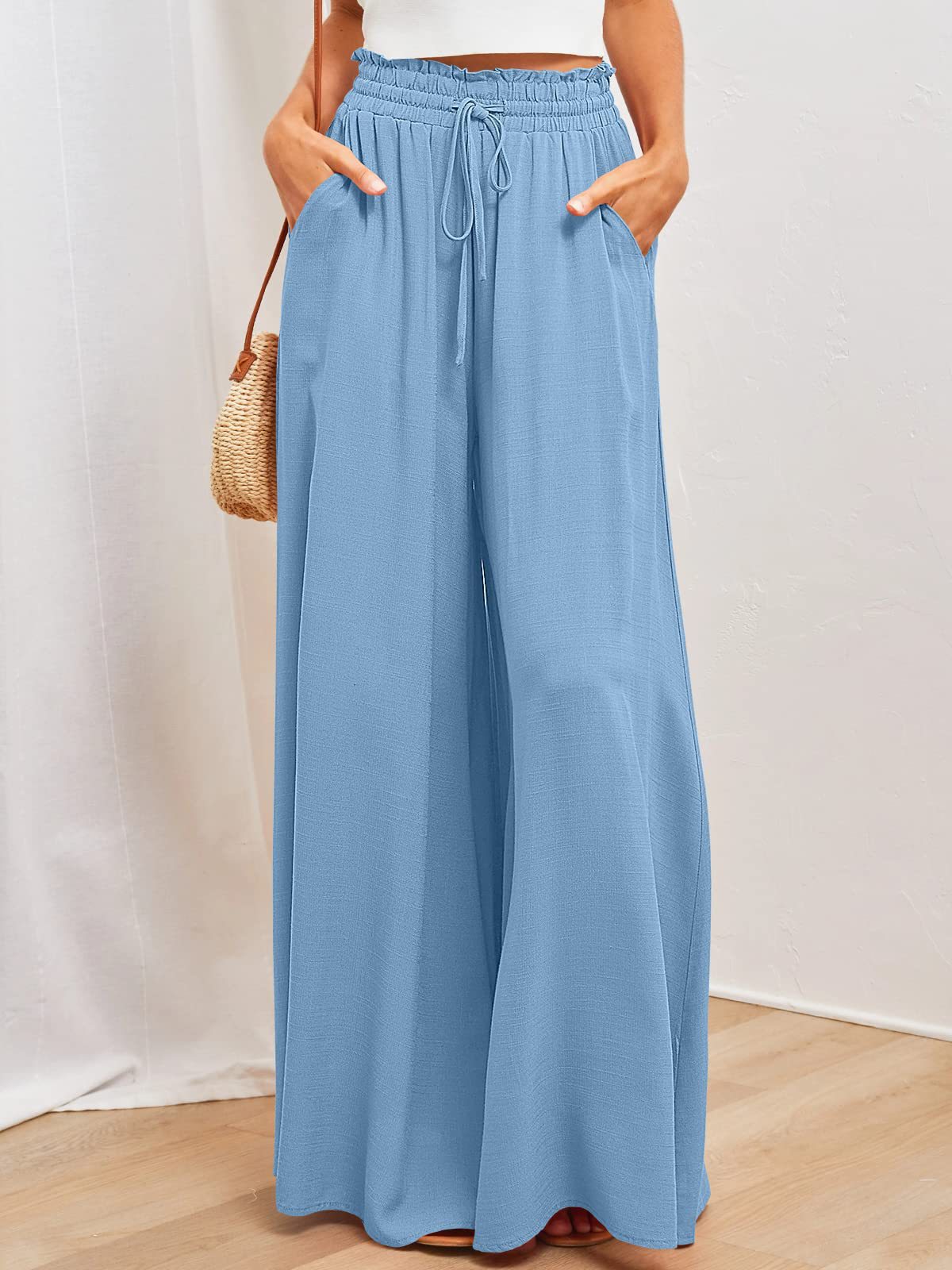 Casual Extra Wide Leg Linen Pants