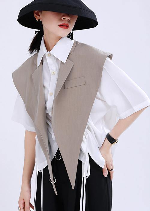 Women's Khaki clothes with magic weapon suit collar vest