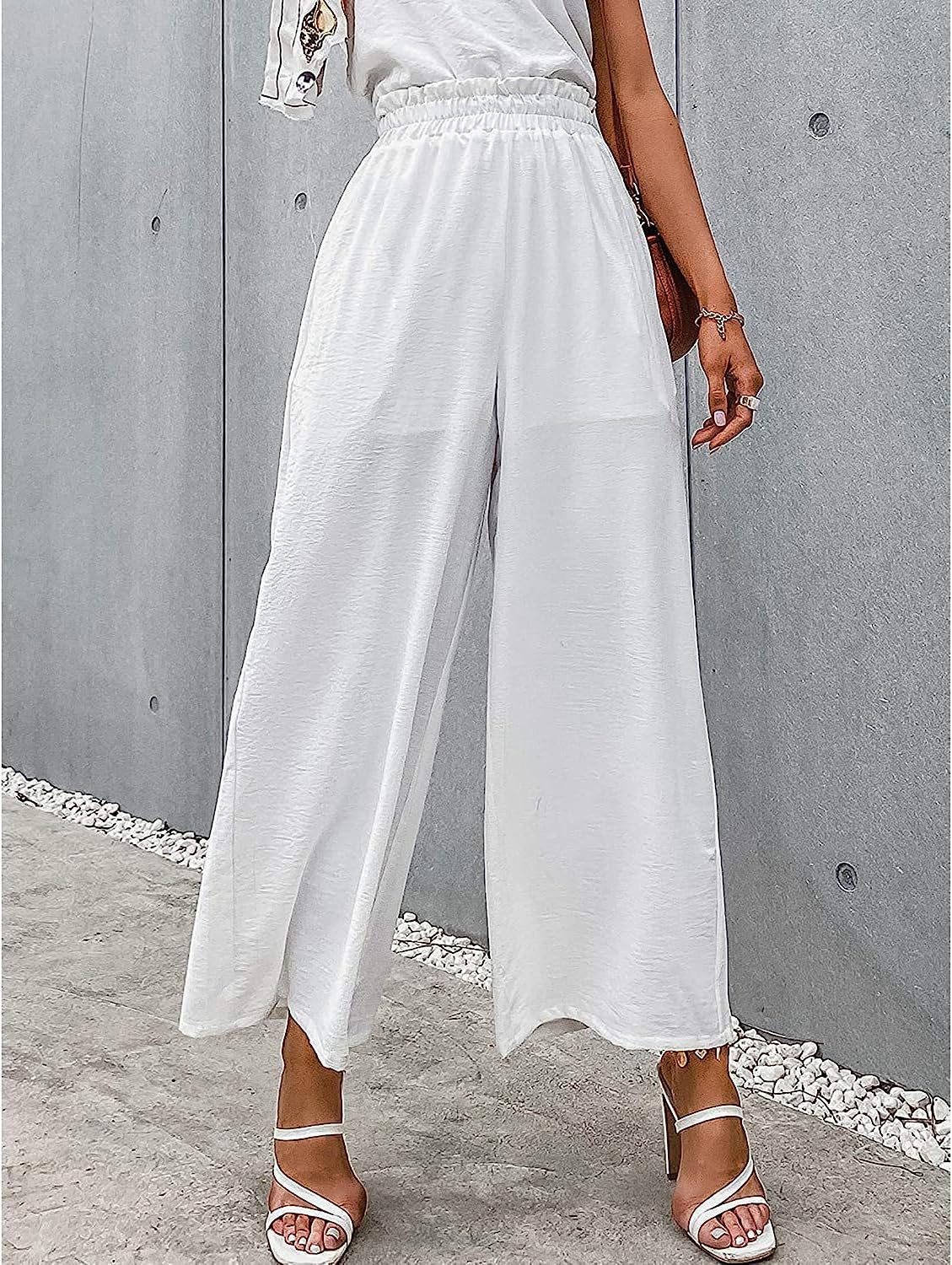 Women High Waisted Straight Wide Leg Pants