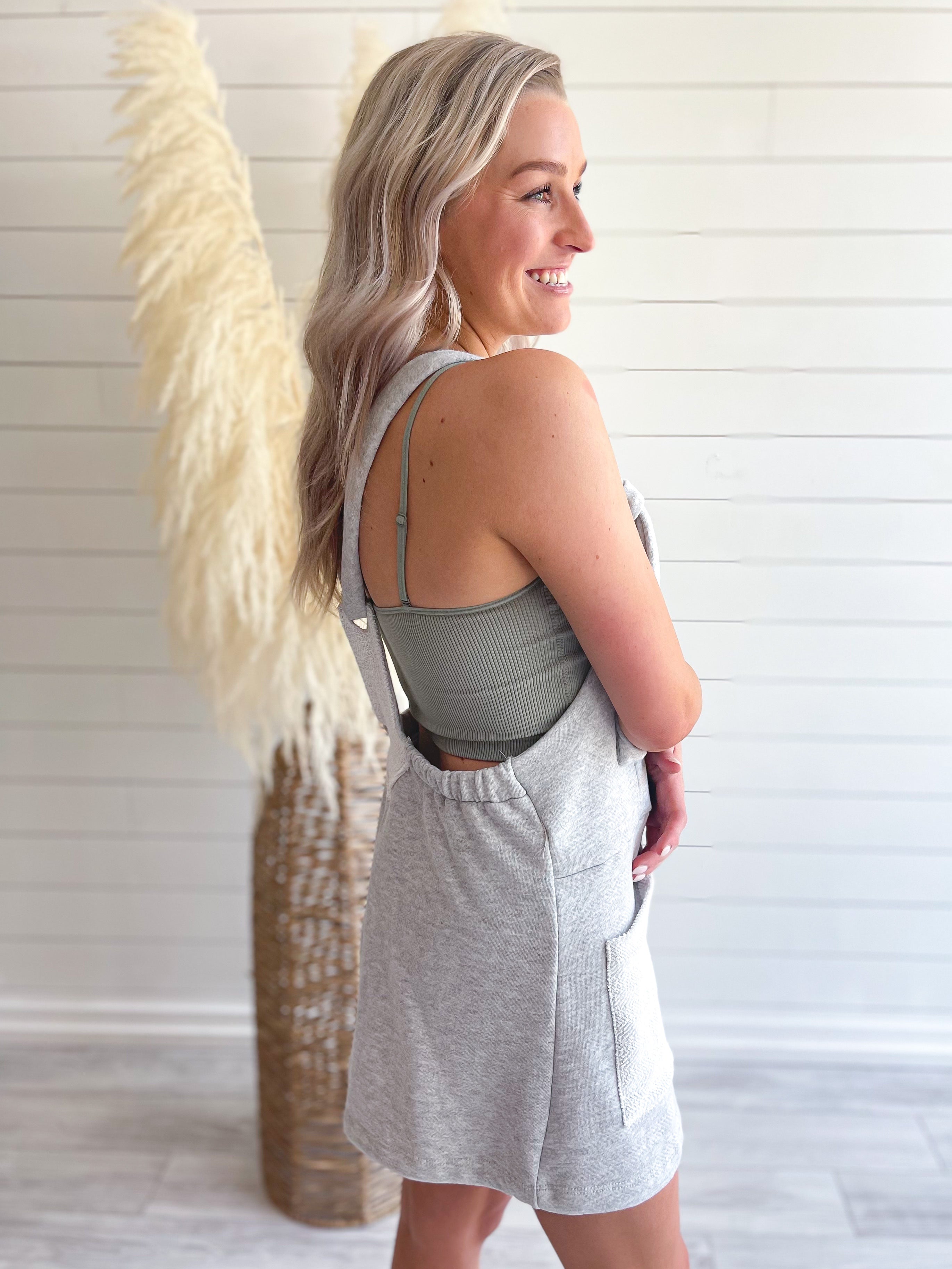 Lounge Life Romper in Heather Grey