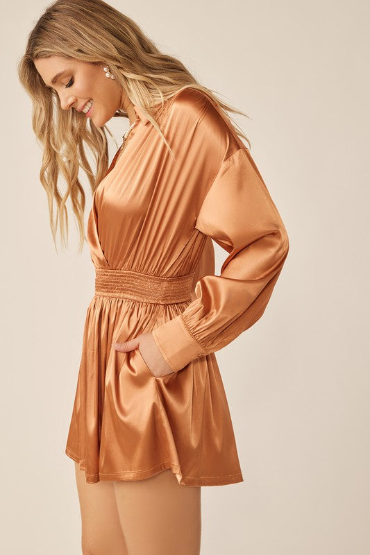 All Things Considered Romper in Bronze