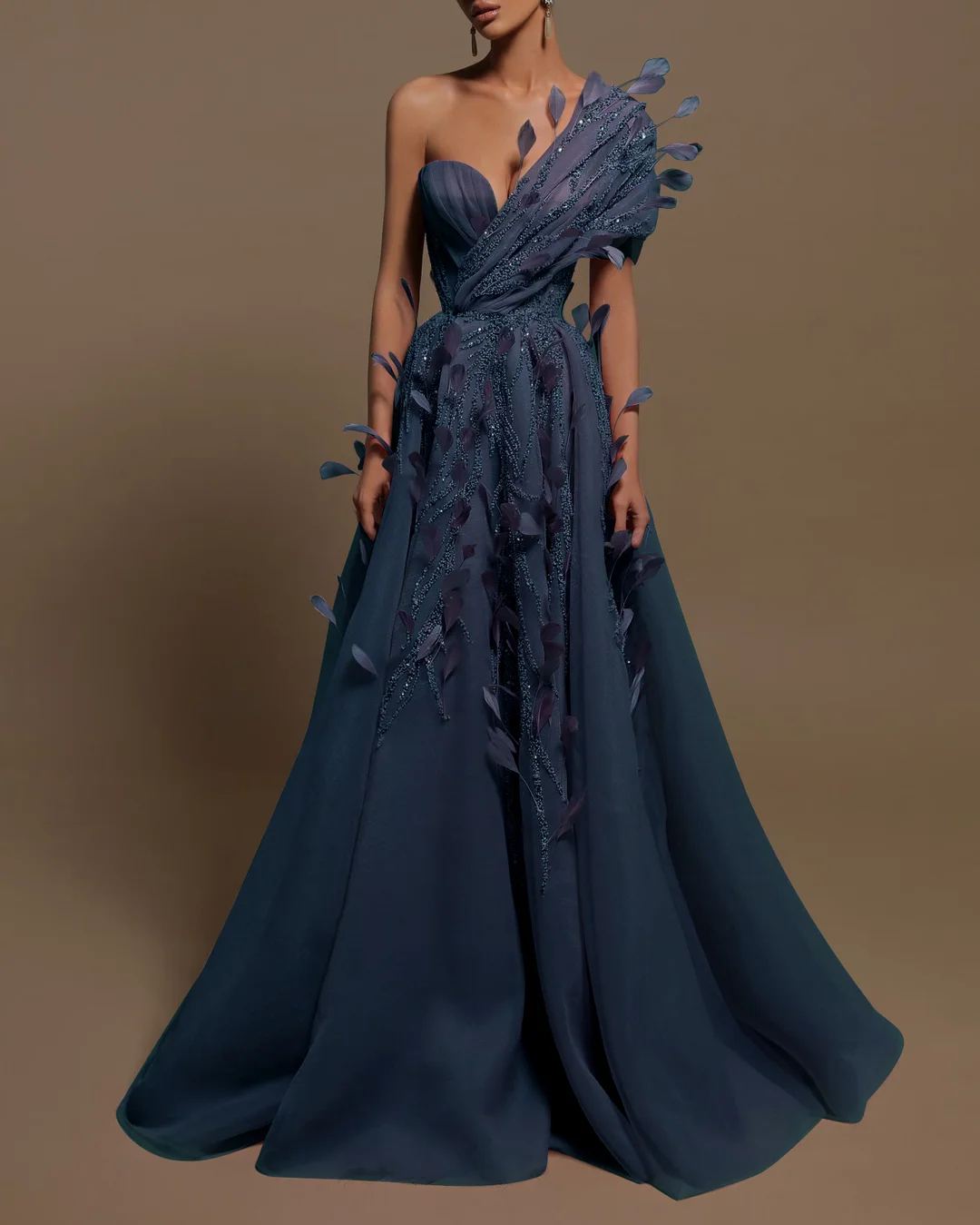 Evening Gown Beaded Maxi Dress