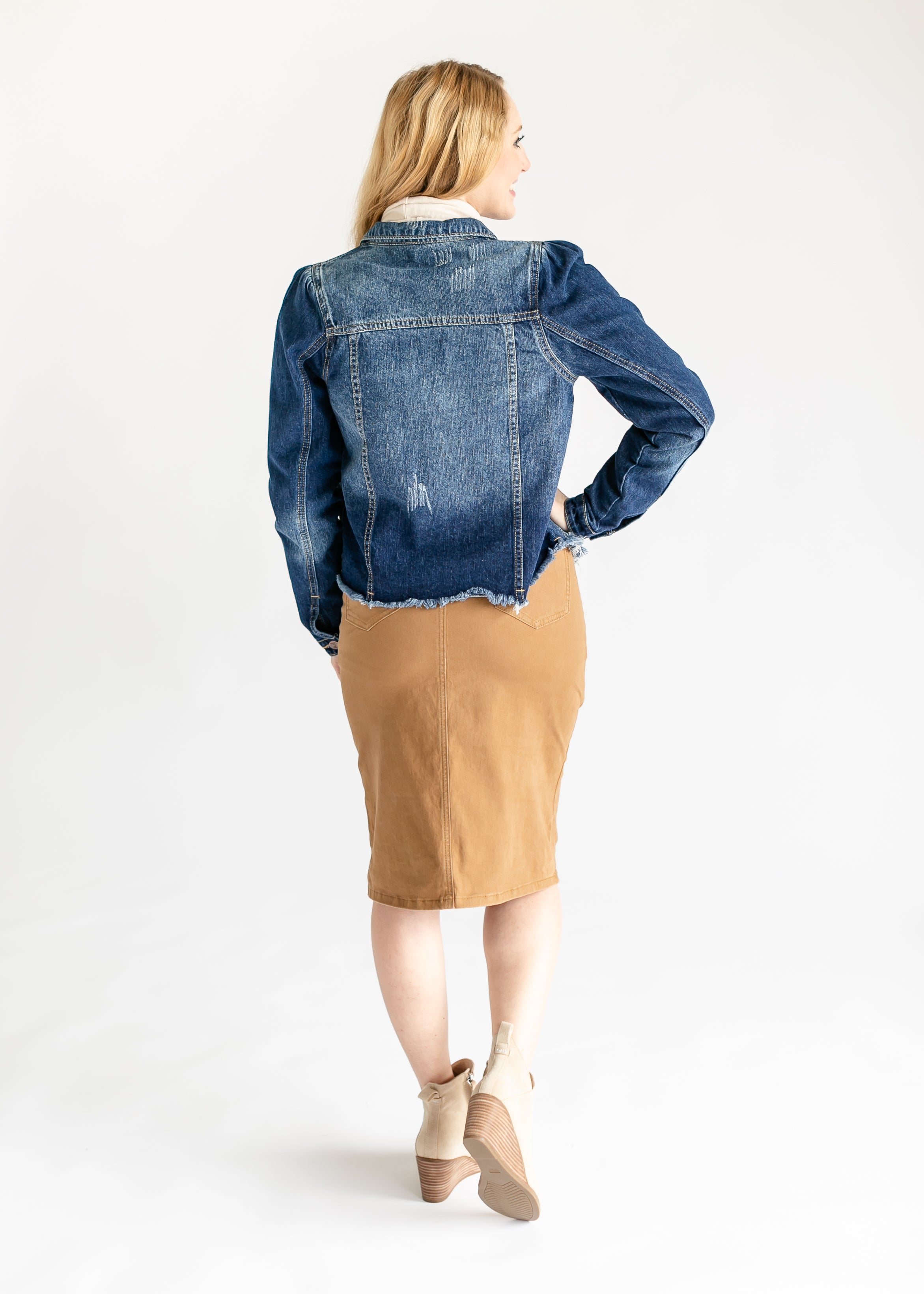 Remi Toasted Coconut Denim Midi Skirt