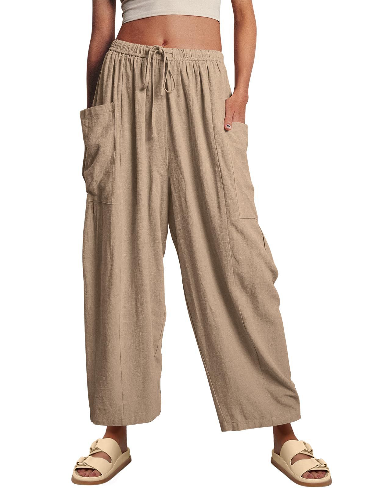 Women's  Loose Casual Cotton Linen Trousers  Pants