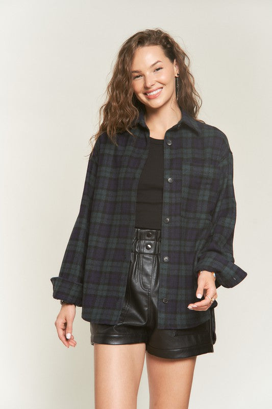 Good Company Shacket in Hunter Green