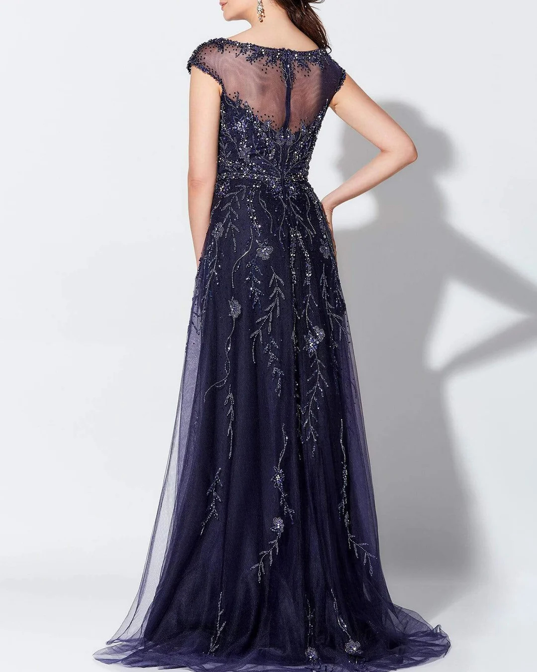 Ladies Elegant Rhinestone Mesh Dress