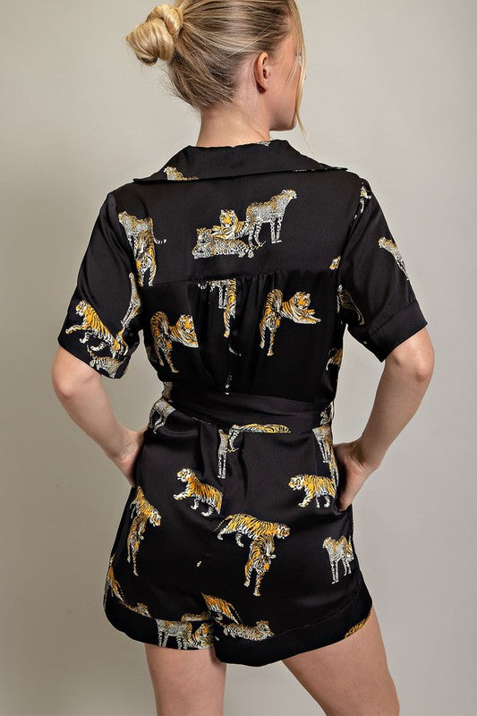 Born To Be Wild Romper in Black