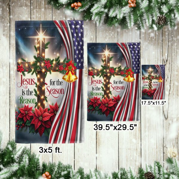 Jesus Christ Christmas Flag Jesus Is The Reason For The Season MLN2047F