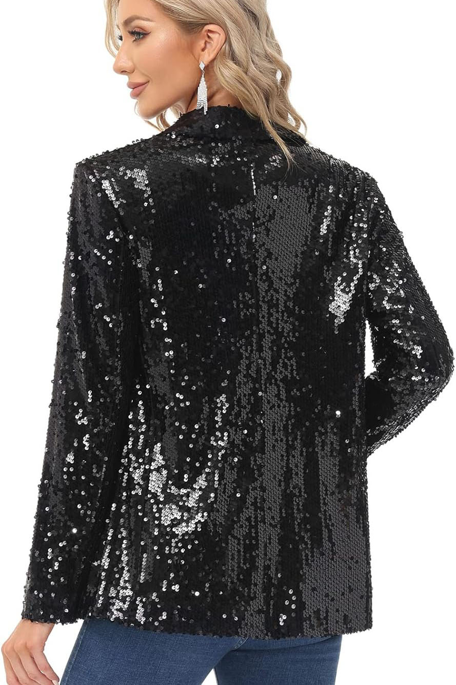 Sparkly Cardigan Coat with Pocket