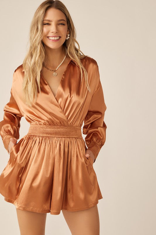 All Things Considered Romper in Bronze