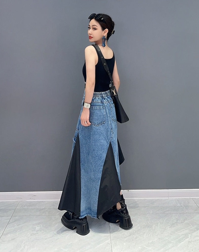 Timeless Classy Irregular Denim Skirt