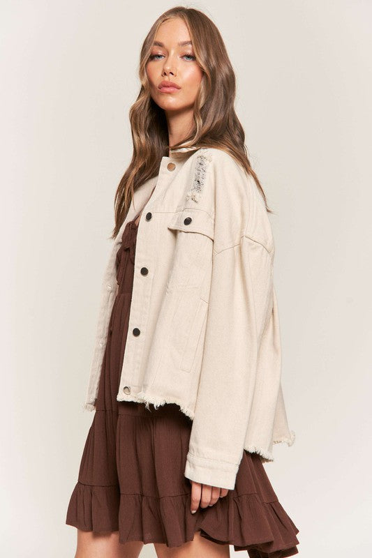 Going With The Seasons Jacket in Oatmeal