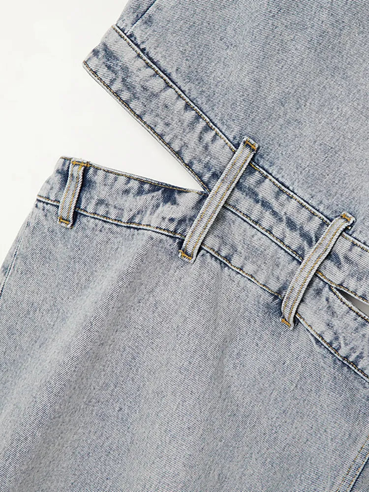 High Street Denim: Jeans with Hollow Out Patchwork Design