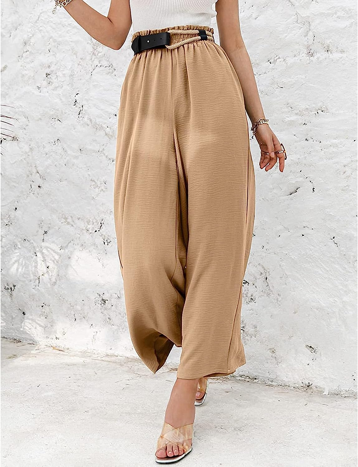 Women High Waisted Straight Wide Leg Pants