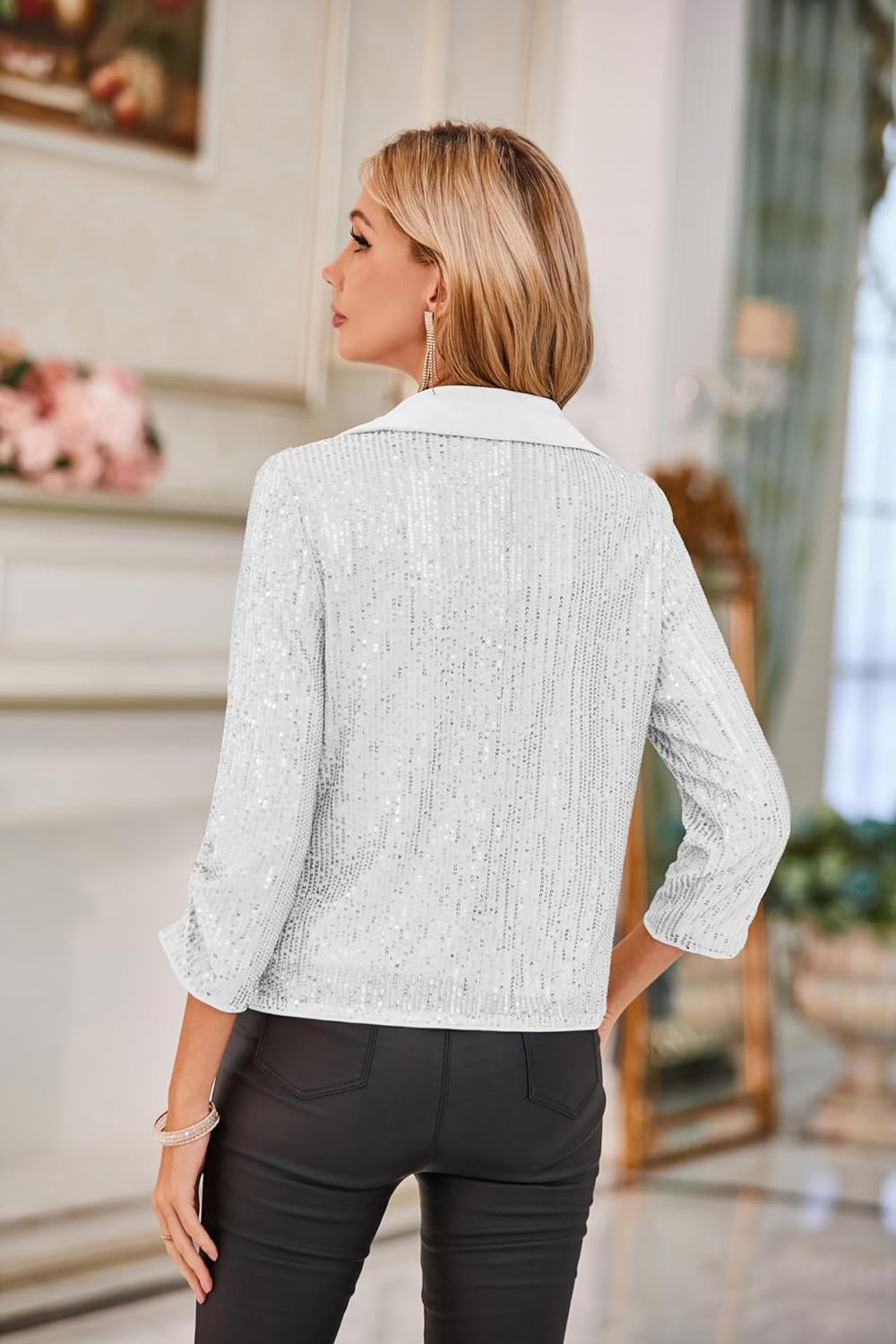 Women's Casual Drawstring Blazer Cotton Cardigan