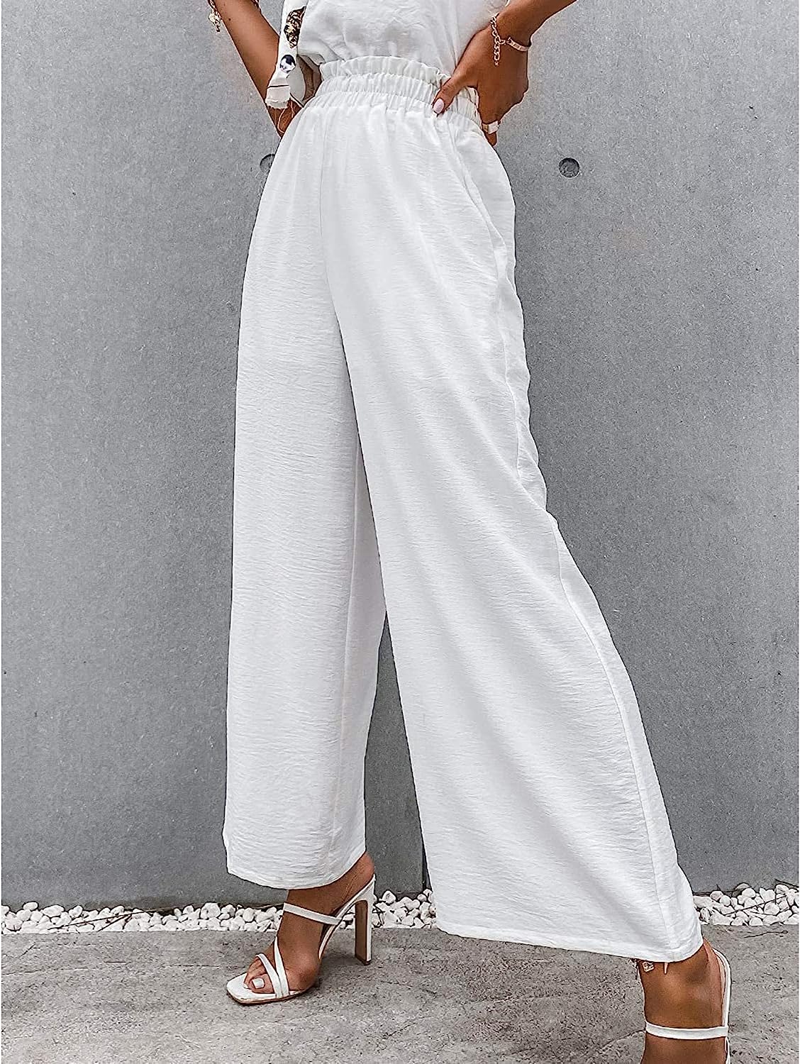 Women High Waisted Straight Wide Leg Pants