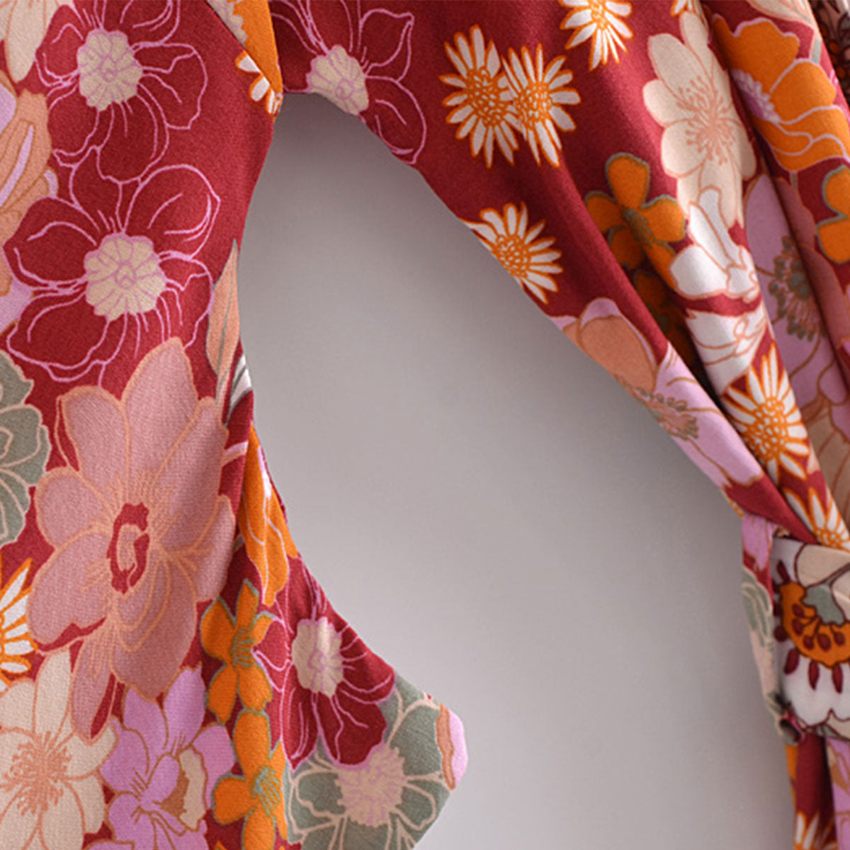 Wild Currant Boho Floral Print Short Robe