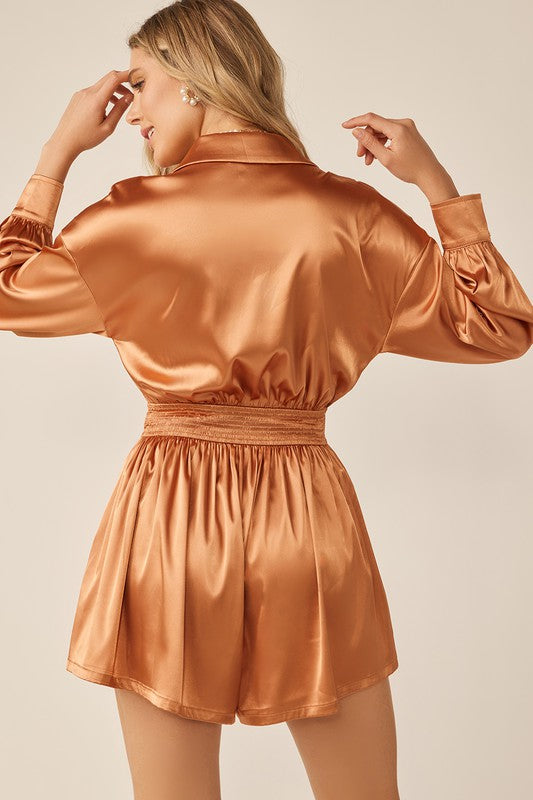 All Things Considered Romper in Bronze
