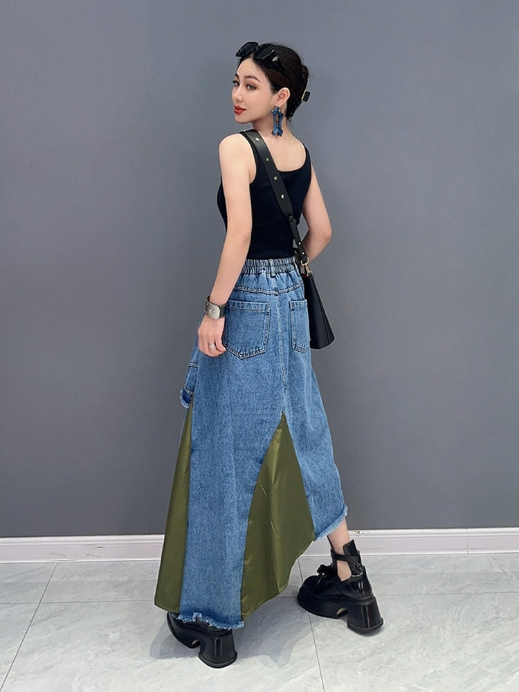 Timeless Classy Irregular Denim Skirt
