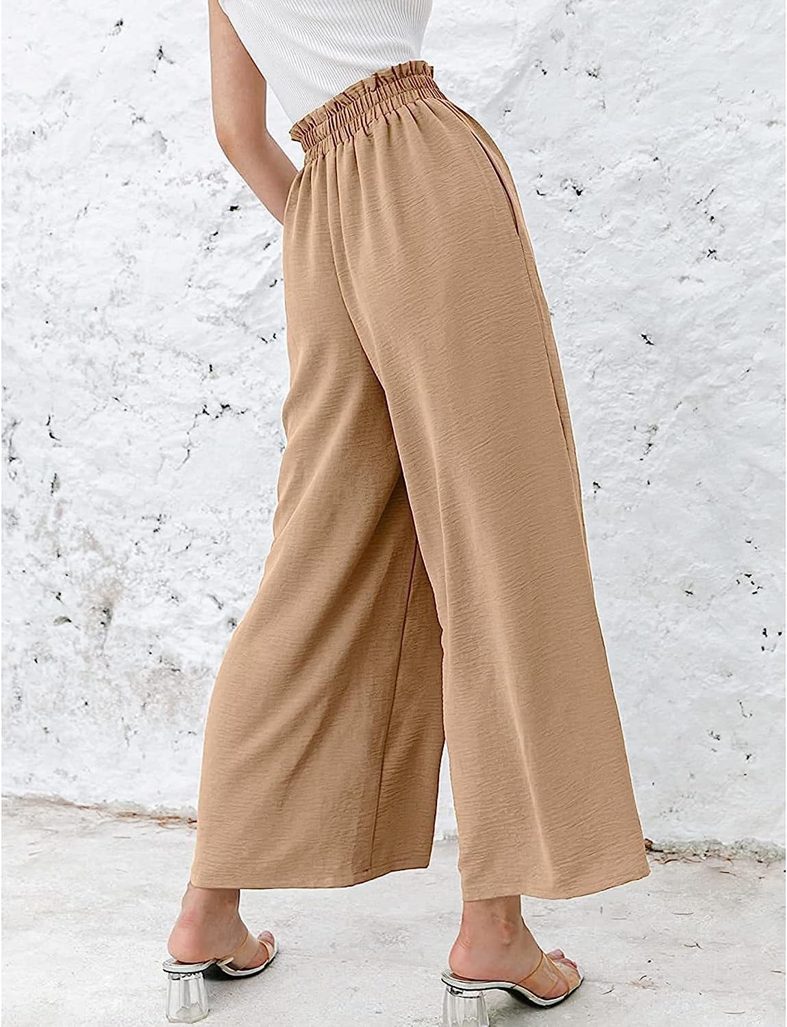 Women High Waisted Straight Wide Leg Pants