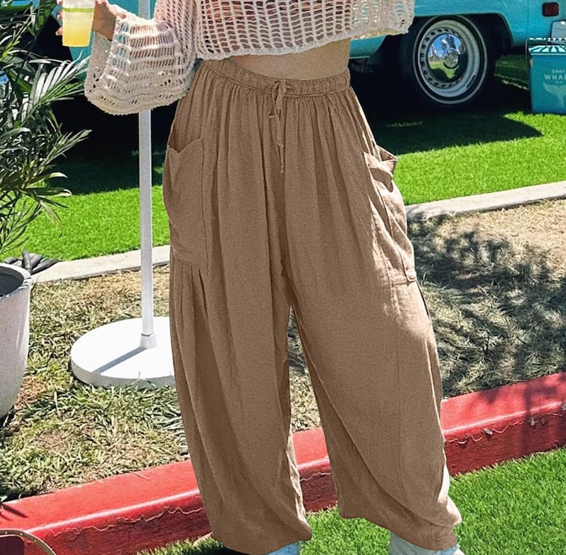 Women's  Loose Casual Cotton Linen Trousers  Pants